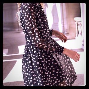 Madewell Floral Mock Neck Dress Size Medium